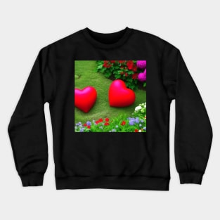 Valentine Wall Art - Together in the garden of love - Unique Valentine Fantasy Planet Landsape - Photo print, canvas, artboard print, Canvas Print and T shirt Crewneck Sweatshirt